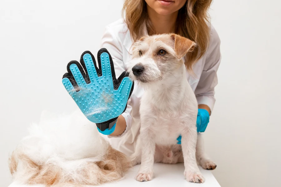 Dog Grooming Glove Brush